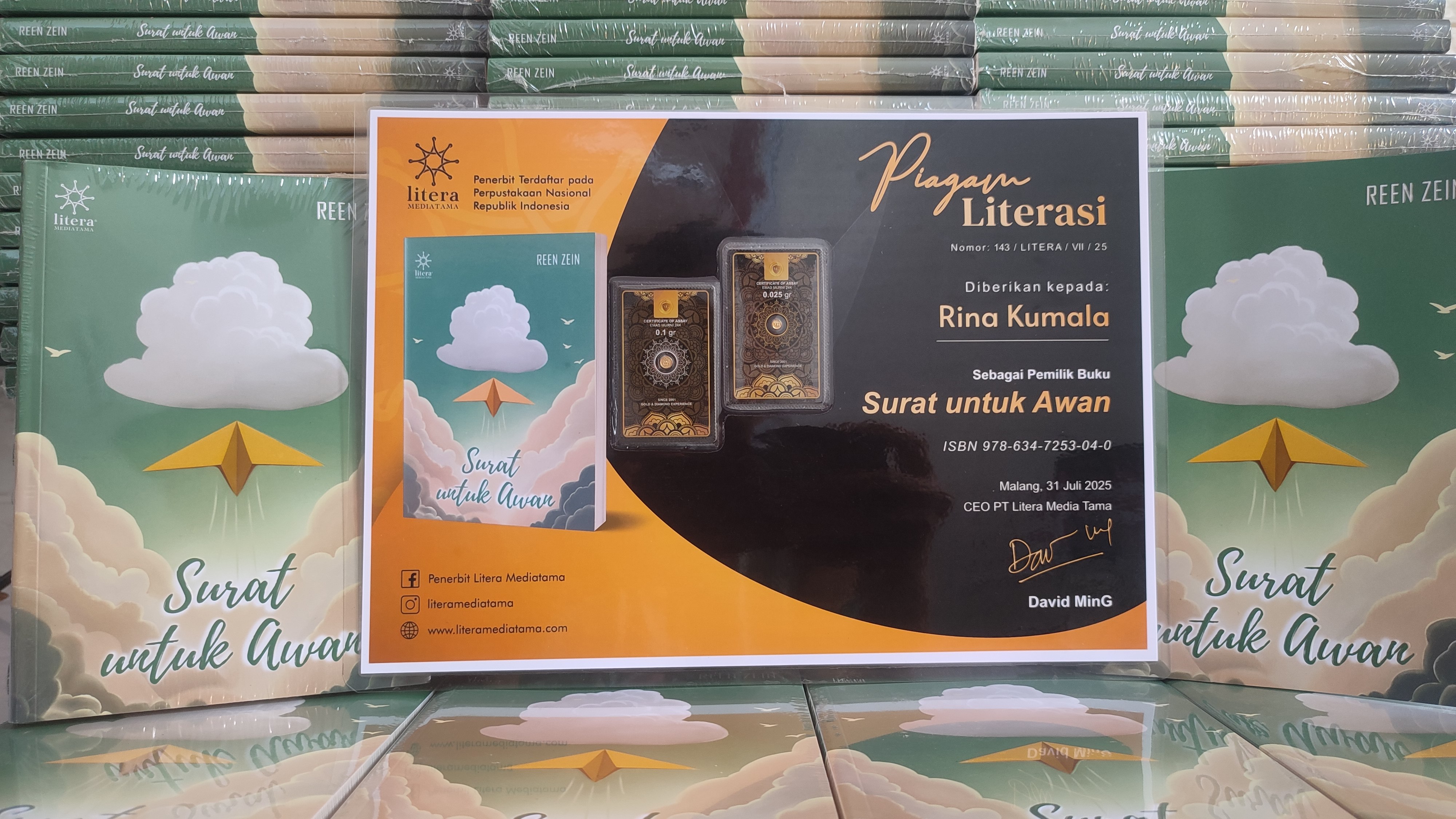 Sertifikat Surat Untuk Awan